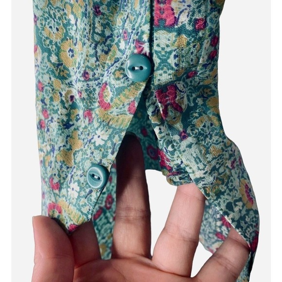 Anthropologie Maeve Meret Green Paisley Silk Tunic Top Womens Size 2 NWT $118 - Picture 16 of 16